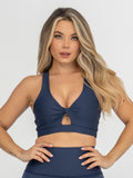 Top Emma azul navy mate