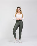 Legging mate deportivo control abdomen color verde militar