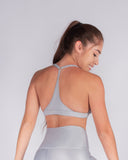 Top brillante Anastasia gris plata