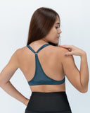 Top  brillante  Anastasia verde azul