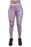 Legging estampado deportivo control abdomen  rose gold