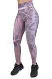 Legging estampado deportivo control abdomen  rose gold