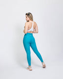 Legging mate deportivo control abdomen color azul ópalo