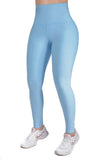 Legging mate jaspe deportivo control abdomen color azul cielo