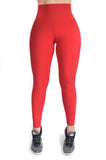 Legging mate deportivo control abdomen color rojo labial