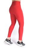 Legging mate deportivo control abdomen color rojo labial