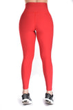 Legging mate deportivo control abdomen color rojo labial