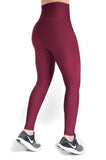 Legging mate deportivo control abdomen color vinotinto