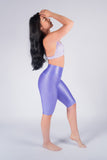 Biker brillante efecto cuero control abdomen color lila