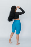 Biker mate deportivo control abdomen color azul turquesa