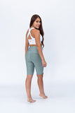 Biker jaspeado deportivo control abdomen color verde olivo