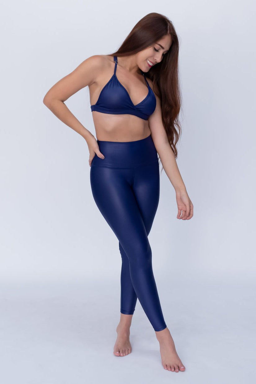 Leggings Brillantes Con Efecto Látex - Elásticos, Cintura Ancha, Tallas S/M, M/L, XL/XXL