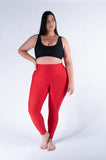 Legging mate deportivo control abdomen color rojo labial