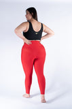 Legging mate deportivo control abdomen color rojo labial