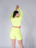 Short fajón bajo mate amarillo neón