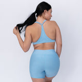 Short fajón bajo jaspeado azul celeste