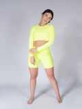 Short fajón bajo mate amarillo neón